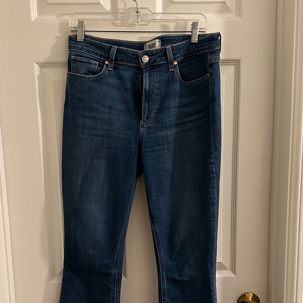 PAIGE Dark Blue Straight Leg Jeans